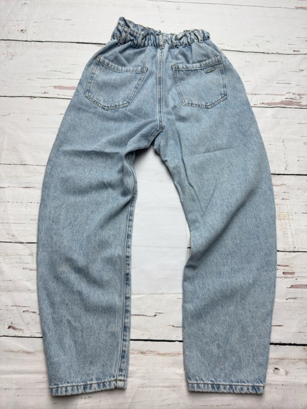 Zara Paperbag Balloon Jeans Light Wash Size 2 Coastal Y2K - Picture 3 of 9